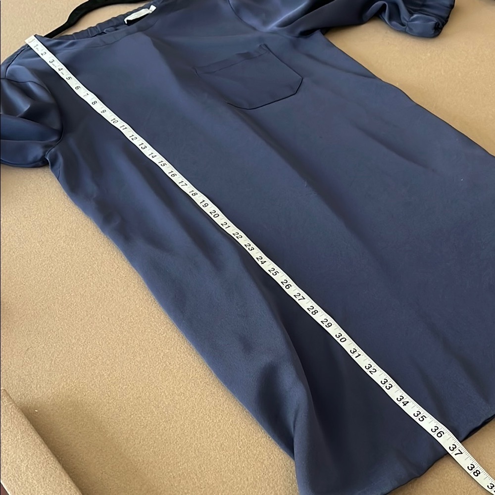 VINCE Navy Blue 3/4 Sleeve Sheath Shift Dress- Size Medium - Picture 8 of 11